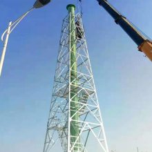 热镀锌钢结构 碳钢 角钢四柱三管烟囱塔 废气燃烧排放塔 支持定做