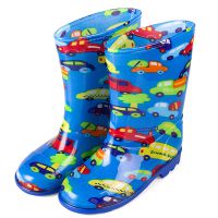 厂家直销批发PVC高筒儿童雨鞋雨靴 出口卡通男童防滑水鞋-