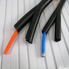 日照PP阻燃双拼波纹管 内径20双开口电缆穿线管 尼龙开口软管厂