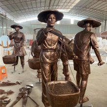 广西玻璃钢农民人物雕塑 玻璃钢劳动情景人物雕塑定制