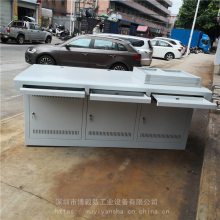 博毅弘PC电脑机柜 车间可移动电脑柜 三联操作台钣金机箱柜加工定制