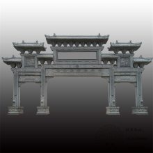 景观大门公园门口 厂家定制石雕牌楼 草白玉牌坊
