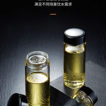 希诺玻璃水杯单层加厚玻璃杯带滤网泡茶家用茶杯定制