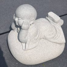 批发各种石雕小沙弥 寺院石头小和尚石雕