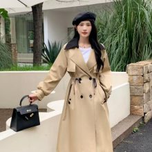 折扣女裝貨源供應(yīng)鏈 景杰風(fēng)衣外套 直播流量款修身時(shí)尚風(fēng)衣外套