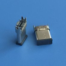 C TYPE 立式贴片公头 16P直立式贴板插头H=10.95mm USB 3.1 180°立贴插头