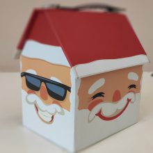 外贸圣诞玩具礼盒如何定制 小男孩儿童储蓄圣诞老爷爷小礼盒定制
