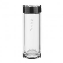 四川成都水杯批发定制 思宝德厚流光双层玻璃杯 纪念礼品杯