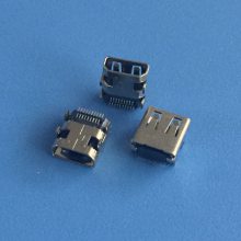 MICRO HDMI双贴母座 HDMI四脚插板双贴插座 MICROhdmi 音频连接器插座