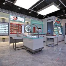 泸州复古风格眼镜店展柜设计装修