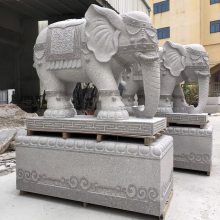 武汉明石花岗岩石雕大象 高度2米石雕大象现货 武汉石雕厂家