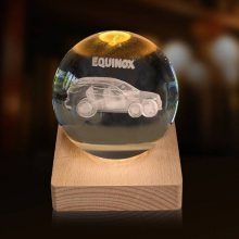 水晶球3D内雕发光底座企业礼品定制内容圣诞节水晶球礼品
