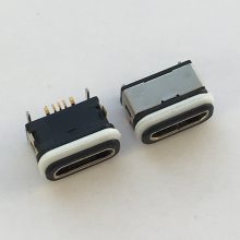 防水MICRO 5P母座 板上型 四脚插板DIP+SMT 贴片式L=6.35mm