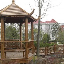 推荐青岛批发防腐木凉亭 碳化木凉亭 原木凉亭 四角六角 八角现货批发