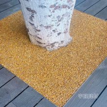 市政树池透水胶粘石铺装用米黄色石子 天然胶粘石子透水石子地坪
