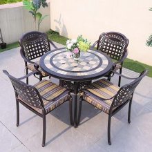 舒纳和供就户外庭院花园户外桌椅铸铝桌椅适合常年在室外摆的桌椅
