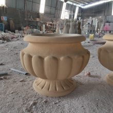 玻璃钢仿砂岩花盆雕塑 玻璃钢花盆雕塑***格