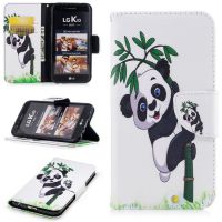 LG K7 K82017 K102018 G7熊猫内外印图彩绘手机壳左右开翻盖皮套