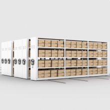 盛慧移动手摇式档案架 钢制轨道图书资料文件柜定制