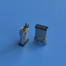 C TYPE 立式贴片公头 16P直立式贴板插头H=10.95mm USB 3.1 180°立贴插头