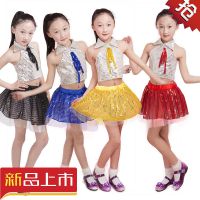 六一儿童爵士舞演出服装女童现代舞表演服装亮片纱裙幼儿舞蹈服