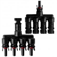 5通连接器 光伏1to4转接头 太阳能连接器电池板并联T型接头兼容MC4
