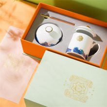 陶瓷礼品商务套装，陶瓷伴手礼，陶瓷茶杯烟缸签名笔礼盒套装