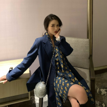 广州 明珠外贸服装城 时尚风格 女中长款西装撞色开叉过膝坠感风衣 女装*** 散挑走份