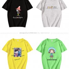 夏装新品童T恤韩版女童印花打底衫儿童全棉短袖上衣潮童T恤精梳棉T恤