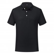 8100#丝光珍珠棉纯色翻领夏季短袖工作服有领T恤定制印字刺绣