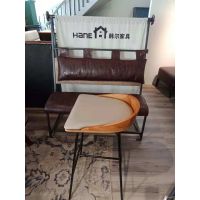 上海韩尔家具厂直销咖啡厅单人沙发 简约星巴克实木单人沙发定制