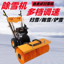 小型齿轮传动扬雪机 手推尼龙滚刷扫雪机 三合一皮带传动抛雪机厂