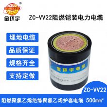 金环宇电缆阻燃电缆铠装ZC-VV22 1*500金环宇电线电缆