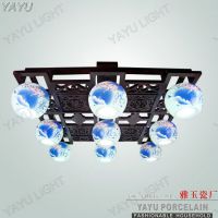 厂家批发 景德镇陶瓷灯具 中式复古陶瓷灯 仿古瓷器灯 客厅吸顶灯