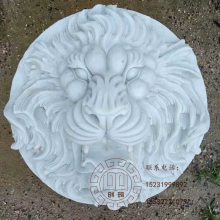 石雕喷泉壁挂狮子头水景墙别墅鱼池喷水出水口汉白玉晚霞红挂件 创琦雕塑