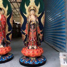 苍南昇顺佛像厂家生产玻璃钢观音菩萨佛像 观音殿菩萨站像 铜佛像
