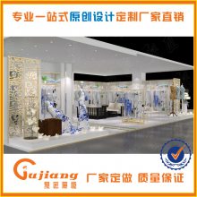 复古乡村服装店展柜高低流水台创意落地式展台鞋店台创意包包中岛展柜广州生产厂家