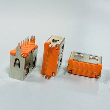 5P 直插大电流母座 橙色胶芯 USB 5P 180°插板快充*** A母 5P 快充插座 彩色胶芯