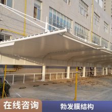 永和县安装白色7字型单开双开停车棚 简易钢膜结构停车篷