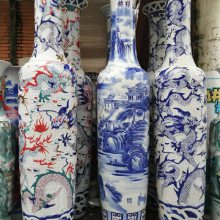 厂房乔迁赠送陶瓷大花瓶 别墅庭院装饰招财摆件 手绘龙纹山水