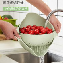家用双层沥水篮厨房塑料洗菜篮创意旋转洗菜筐懒人果盘水果蔬菜盘