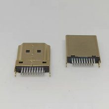 HDMIͷ 19P а1.6mm Ƕƽ0.5U ڽ ֱ ֱ 볤2.4mm