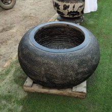 石雕鱼缸 青石鱼缸 石头水槽庭院摆件
