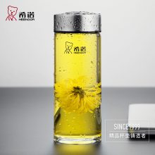 希诺单层玻璃杯批发 XN-6015加厚便携水晶杯办公耐热泡茶杯透明杯