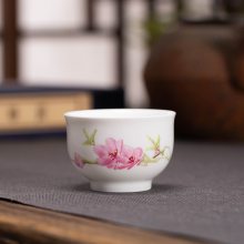 7501毛瓷水点桃花盖碗品茗杯茶具天地三才泡茶碗大号 茶庄送客户礼品