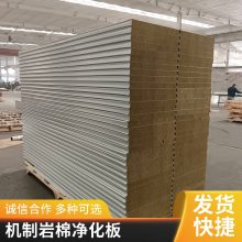 彩钢夹芯板 车间洁净室隔断 厂房轻质隔墙吊顶彩钢板 岩棉防火板