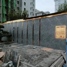 景观中式大门钢结构屋檐斗拱售楼部小区入门门楼古铜不锈钢包板