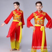 ***打鼓服演出服成人民族舞蹈服装男士舞台服装中国风舞龙表演服