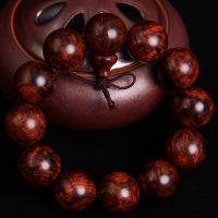 海南黄花梨 佛珠手串鬼脸鬼眼油梨20mm 男士手链海黄念珠厂家直销