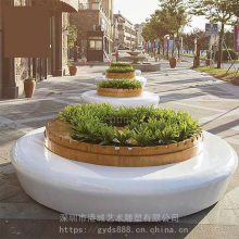 深圳玻璃钢休闲凳子雕塑 公园商业街异形座椅雕塑
